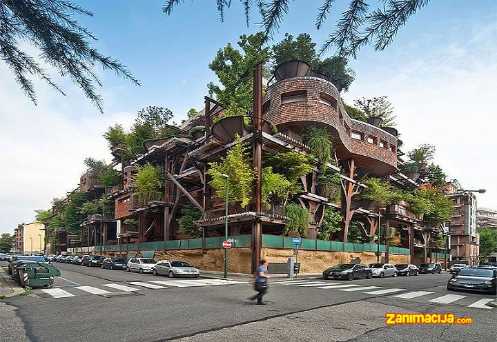 Neobična zgrada sa drvećem u Italiji