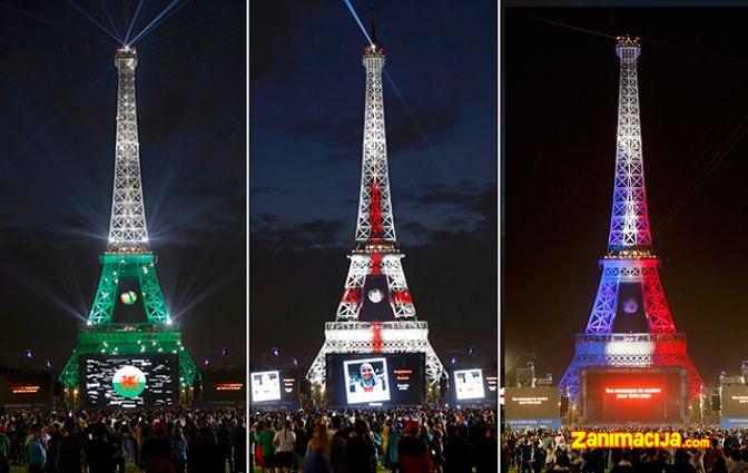 Osvetljenje Ajfelovog tornja u prilog ekipi koja učestvuje na Euro - 2016