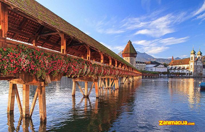 Kapela most u Lucernu - najstariji natkriveni drveni most u Evropi